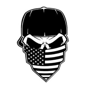 Black and White Skull Bandana Graphic